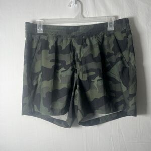 Old Navy Stretchtech Dry Quick Performance Camo Print Green Athletic Shorts L